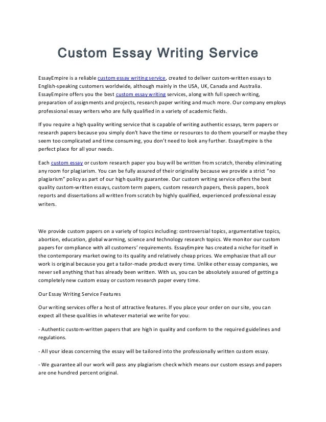 Custom write essay papers